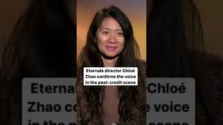 Chloe Zhao confirms the voice in the Eternals postcredit scene shorts [upl. by Llarret476]