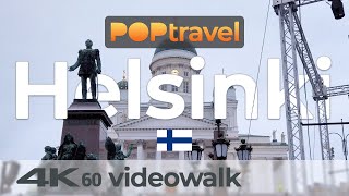 Walking in HELSINKI  Finland  Downtown in Winter  4K 60fps UHD [upl. by Napoleon]