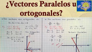 Cómo determinar si dos VECTORES son ORTOGONALES o PARALELOS  Juliana la Profe [upl. by Idnac]