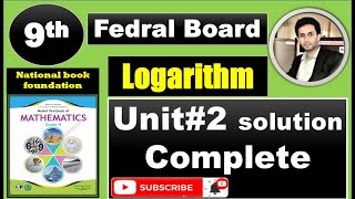 unit no 2 logarithm class 9 fedral board math solution complete nbf new book [upl. by Annayk]