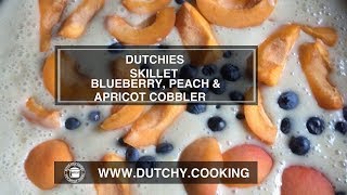 Cast Iron Skillet Blueberry Peach amp Apricot Cobbler  Dutchy Cooking  cobbler castironskillet [upl. by Lenard]