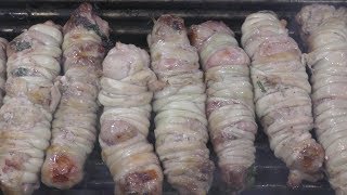 Lamb Sausages on Grill Italy Street Food Torcinelli Pugliesi [upl. by Sims]