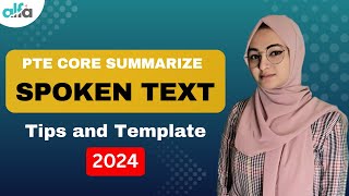 PTE Core Summarize Spoken Text  2024 Tips and Template  100 Tried amp Tested  Alfa PTE [upl. by Eelah]