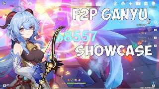 Lvl 80 F2P Ganyu DPS Build C0 Showcase  Genshin Impact [upl. by Jea447]