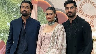 KL Rahul And Athiya Shetty Arrives For The Blessings Ceremony Of Anant And Radhika Ambani [upl. by Ahsila]