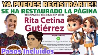 🔴YA PUEDES REALIZAR EL REGISTRO A LA BECA UNIVERSAL quotRITA CETINAquot🔴 [upl. by Ajssatan516]