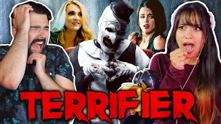 TERRIFIER TERRIFIED US Terrifier 2016 Movie Reaction FIRST TIME WATCHING WHAT DID WE JUST SEE [upl. by Anawyt712]