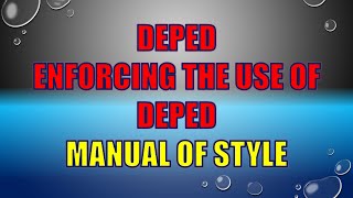 Deped Manual of Style DMOS deped [upl. by Hays]