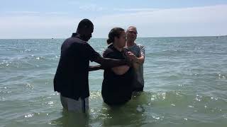 Rebeccas baptism  Eastbourne beach July 2018 [upl. by Zenitram]