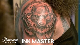 Stonework Testing Dimension  Elimination Tattoo  Ink Master Return of the Masters Season 10 [upl. by Aihsad]