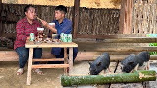 Dig tapeworm cook a meal for two little pigsBuy meatbranPhuc and Sua [upl. by Joette]