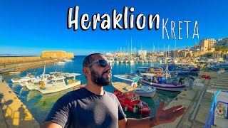 Heraklion Crete 1st of December 2023 walking tour 4k vlog Crete Greece [upl. by Atreb]