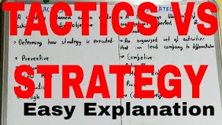 Tactics vs StrategyDifference between tactics and strategyTactics and strategy difference [upl. by Old]