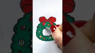 Come Disegno una ghirlanda di natale🎄disegniperbambini disegno tutorial disegnifacili art [upl. by Ylrebma]