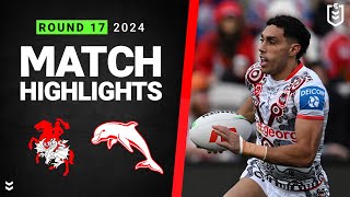 NRL 2024  Dragons v Dolphins  Match Highlights [upl. by Esther]