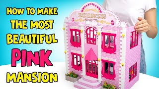 How To Make The Most Beautiful Pink Mansion With Mini Bedroom And Bathroom [upl. by Ursulette952]