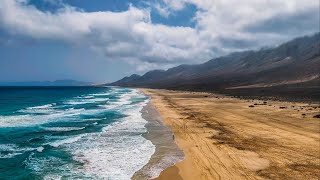 PLAYA DE COFETE FUERTEVENTURA 4K HDR Cinematic Aerial Drone Video [upl. by Derman525]