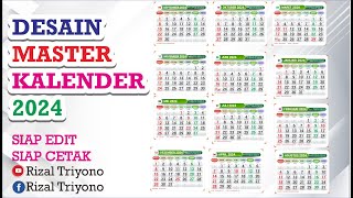 Desain template master kalender 2024 gratis download [upl. by Amikat]