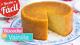 BIZCOCHO DE VAINILLA ESPONJOSO  Receta FÁCIL  Quiero Cupcakes [upl. by Akayas546]