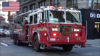 FDNY fire trucks responding compilation  horn siren and lights [upl. by Aettam]