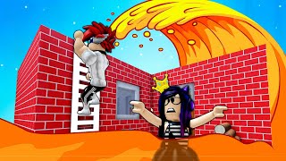 CONSTRUYE para SOBREVIVIR al TSUNAMI de LAVA en Roblox  Kori [upl. by Arakawa]