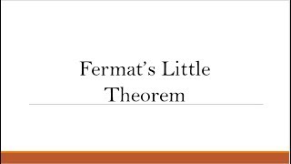 Proof of Fermats Little Theorem using modular arithmetic [upl. by Berny937]