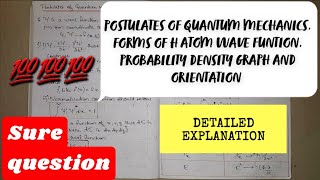 Quantum mechanics postulatesH atom wave fn forms and more  Engineering Chemistry  1st year Cusat [upl. by Jaynes4]