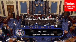 JUST IN Senate Passes Continuing Resolution To Fund Government [upl. by Ruthi]