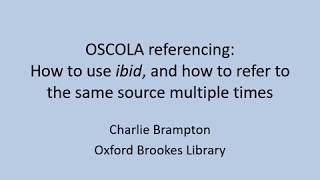 How to use ibid and how to refer to the same source multiple times [upl. by Robi]