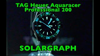 Tag Heuer Solargraph Aquaracer Professional 200 Solar Quartz Review with TH5000 Movement [upl. by Lucilia557]