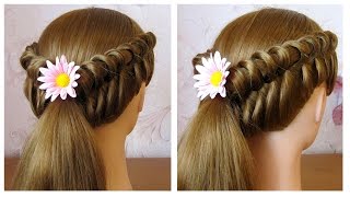 🌺 Coiffure facile à faire soi même pour cheveux mi longlong 🌺 Coiffure tresse originale [upl. by Uziel]