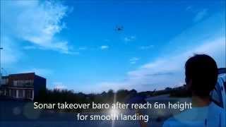 Kongcopter with APM  EZ1 Sonar automatic feature testing [upl. by Chantalle]