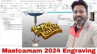 Mastercam 2024 Engraving Toolpath tutorial [upl. by Elad]