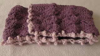 VERY EASY crochet shell stitch and bobble stitch blanket  afghan tutorial [upl. by Fenwick333]