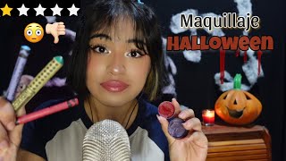 ASMR maquillaje para tu fiesta de halloween en el peor salón de belleza 😬🎃roleplay [upl. by Annairam]