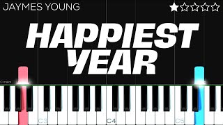 Jaymes Young  Happiest Year  EASY Piano Tutorial [upl. by Ayatnohs]