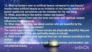 The Beauty Industry By Aldous Huxley 2 mark question answer [upl. by Koball180]