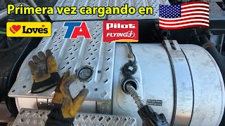 primera vez cargando combustible en Estados Unidos poner diesel gasolina en truck stop pilot loves [upl. by Jaal]