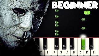 MICHAEL MYERS THEME  EASY PIANO TUTORIAL [upl. by Mcclenaghan]