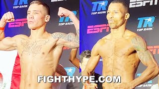 INTENSE OSCAR VALDEZ VS ROBSON CONCEICAO WEIGHIN amp FINAL FACE OFF [upl. by Llewen]