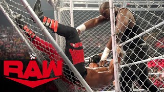 Bobby Lashley vs Omos – Steel Cage Match Raw May 16 2022 [upl. by Ainwat]