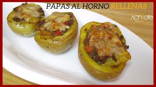 Cómo hacer PAPAS o PATATAS AL HORNO Rellenas con CARNE MOLIDA  Un excelente acompañamiento [upl. by Vincenta]