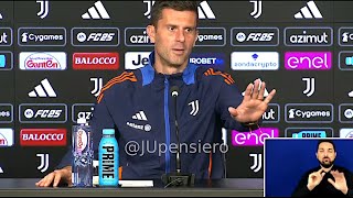 Conferenza stampa THIAGO MOTTA pre JuveParma quotCon Gatti nessun problema Koopmeiners recuperatoquot [upl. by Ohs]