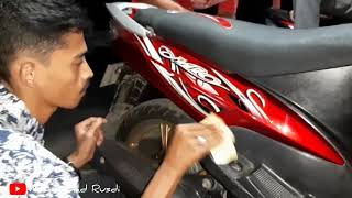 Pasang striping  stiker di mio sporty merah [upl. by Eeliab834]