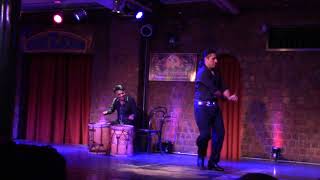 Argentinian gaucho dance with boleadoras weights on rope in cafe Tartoni in BuenosAires [upl. by Yelena809]