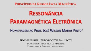 Ressonância Paramagnética Eletrônica [upl. by Araz]