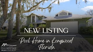 Longwood Florida New Listing Video TourPool Home [upl. by Aoht]