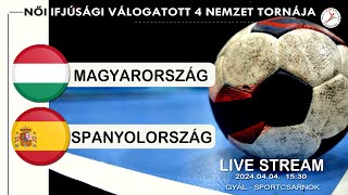 Négy Nemzet Tornája  Magyarország  Spanyolország női ifjúsági 20240404 1530 [upl. by Whatley127]