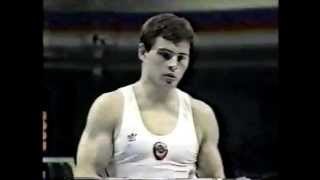 Dmitri Bilozerchev URS  1988 Olympics  Compulsories  High Bar [upl. by Enitsenrae]