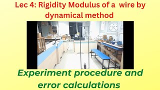 Lec 4 Rigidity Modulus experiment procedure and error calculations [upl. by Hansel]